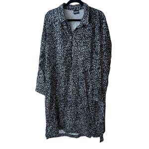 Papu Stories Finland Black White Shirt Dress Size Large